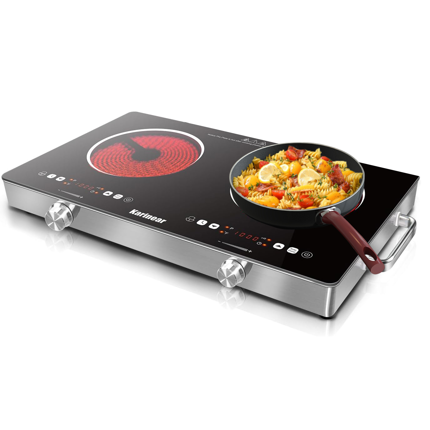Induction Cooktop Portable - Karinear Seramik Ocak 2 Bölgeli, 3200W
