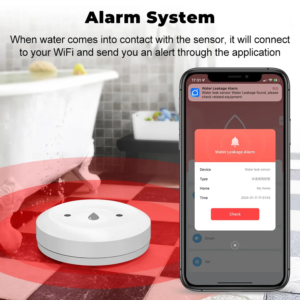 Tuya Zigbee Akıllı Su Kaçak Se - Kitchen Appliances Video incelemesi ve fiyatı