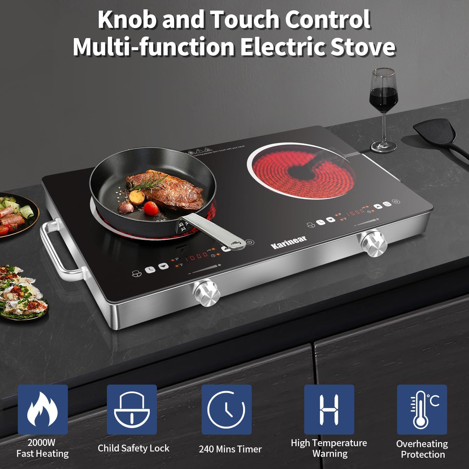 Karinear Seramik Ocak 2 Bölgel - Induction Cooktop Portable incelemesi ve fiyatı